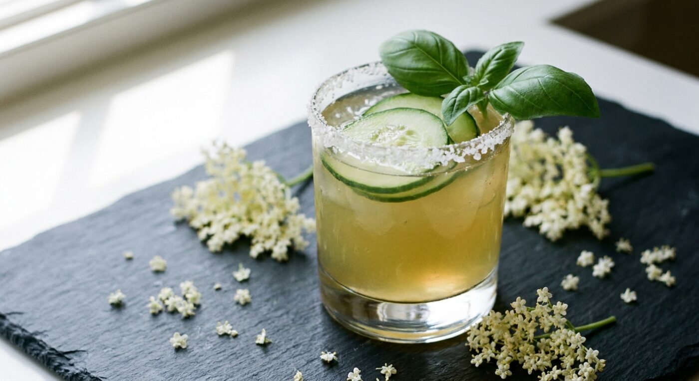 Công thức pha chế Margarita mùa xuân với elderflower và dưa leo