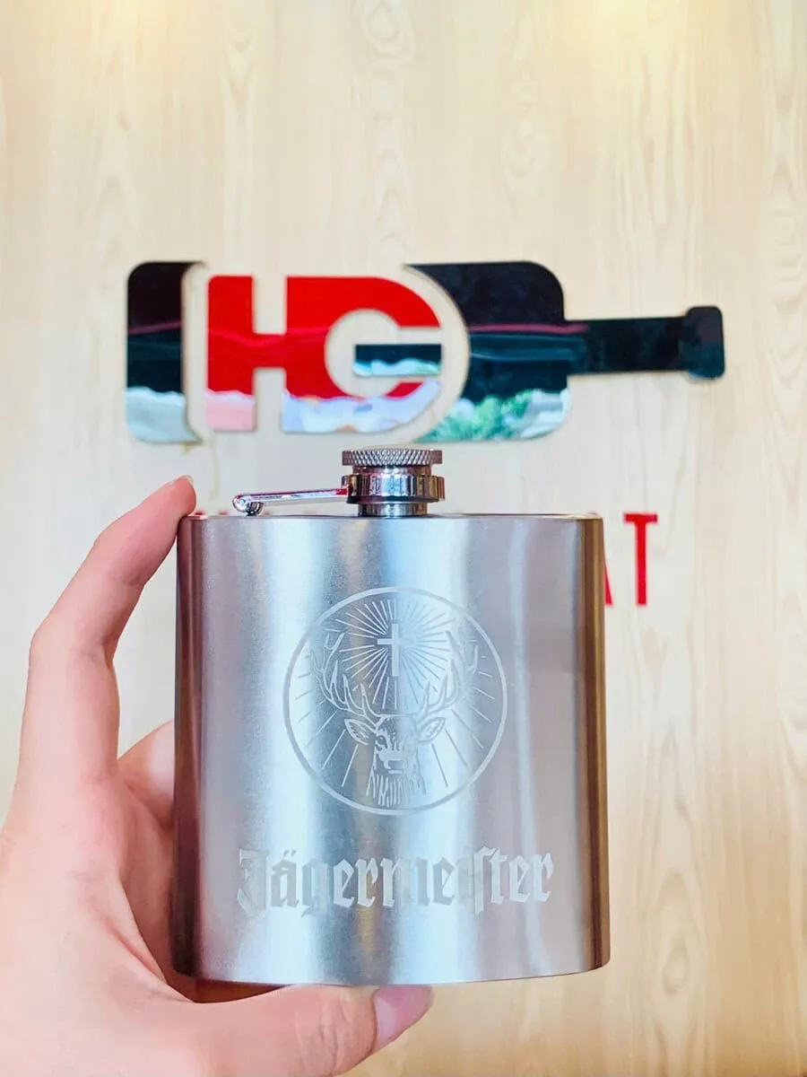 Bình Hipflask Jagermeister Bạc kèm phễu 170ml