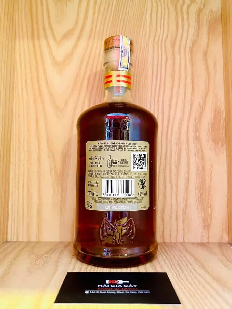 Rượu Bacardi 8 năm Reserva Ocho